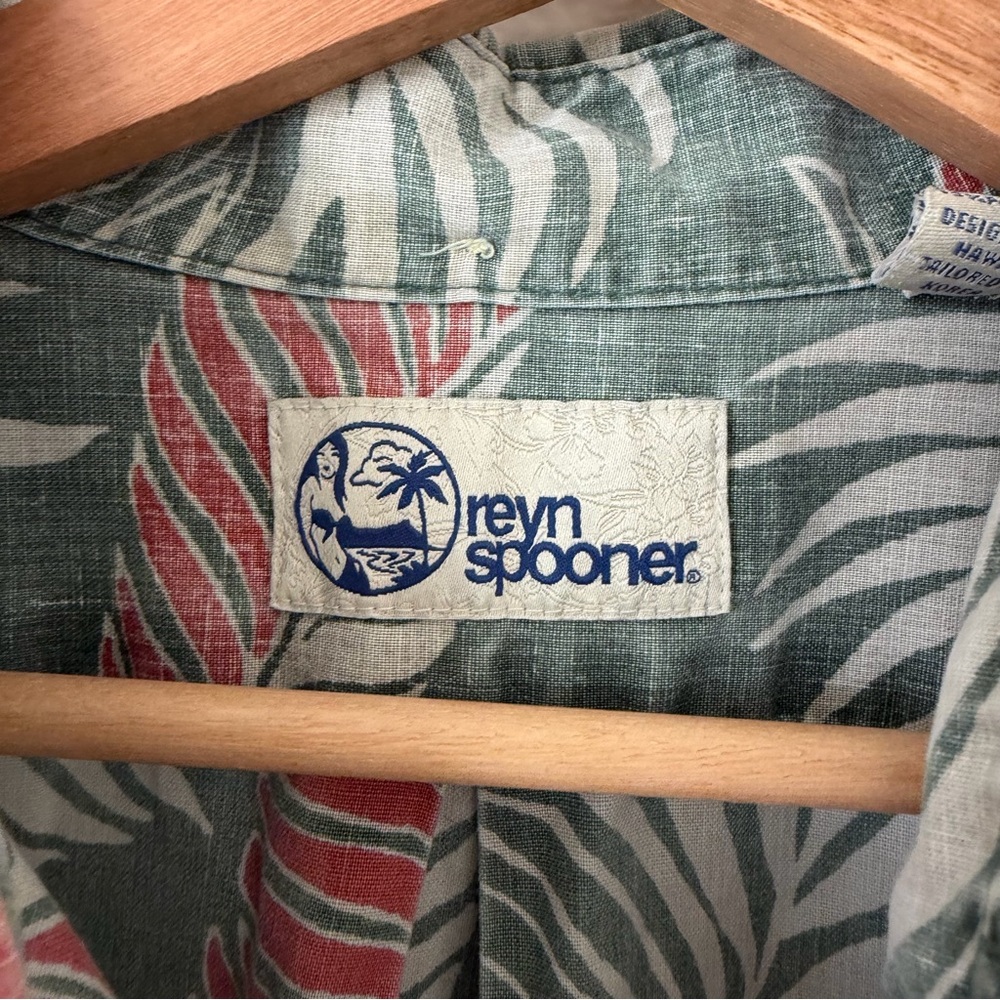 Reyn Spooner Aloha Shirt Palm Tree Leaf Tropical Short Sleeve Button Men’s XXL - Picture 7 of 11